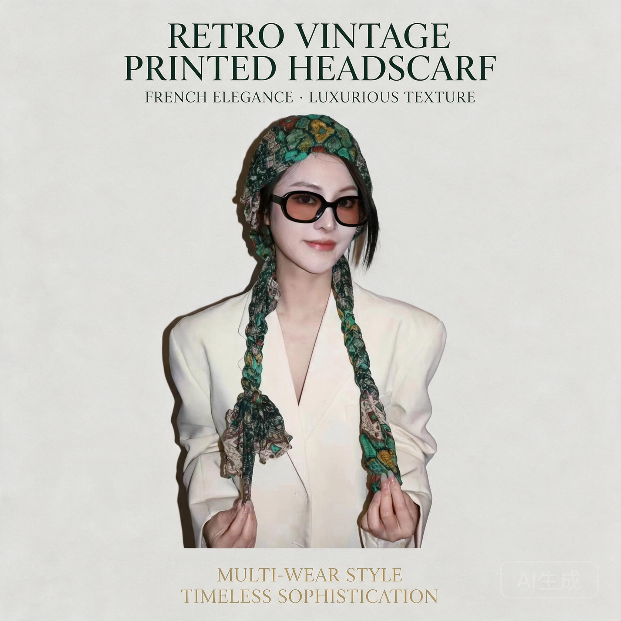 Ethnic Fashion Wear For Women - 빈티지 에스닉 프린트 여성 헤드 스카프