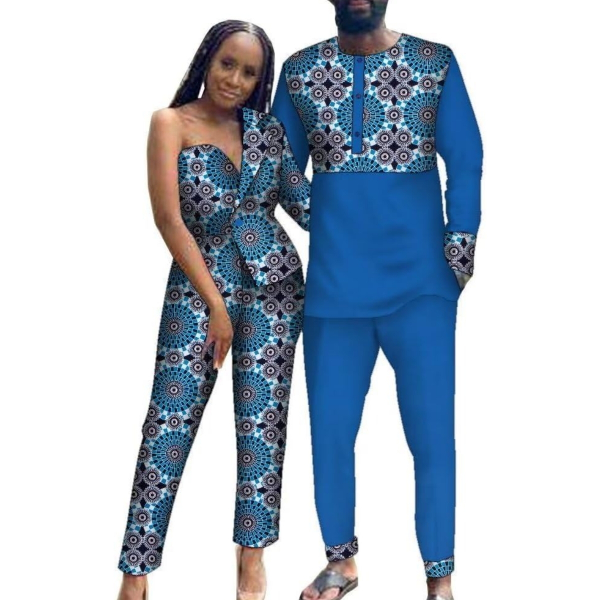 Boubou Men Africa - 커플을위한 Bazin Riche 아프리카 의류 Dashiki