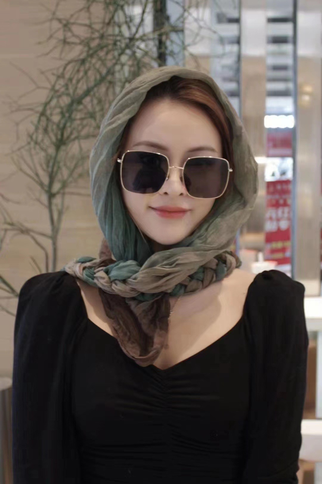 빈티지 에스닉 프린트 여성 헤드 스카프 2 in 1 다 - Ethnic Fashion Wear For Women 리뷰 및 가격
