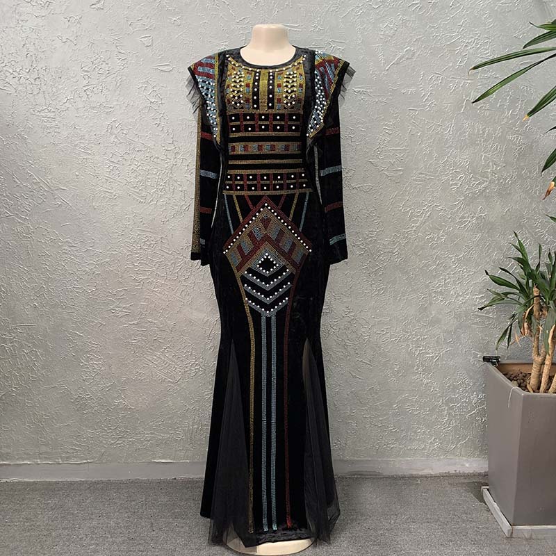 우아한 여성 바진 리치 아프리카 민족 프린트 라인스톤  - Ethnic Fashion House 리뷰 및 가격