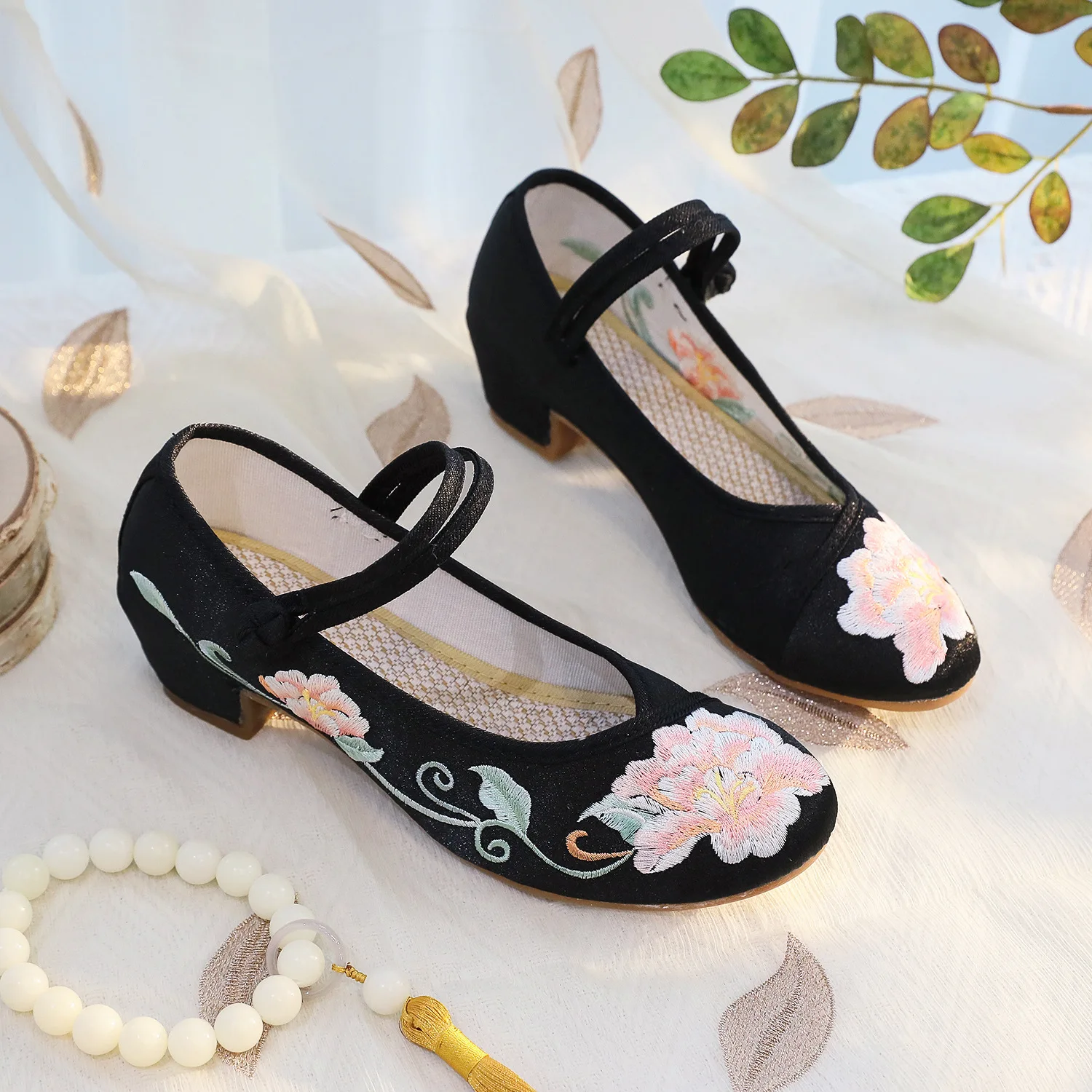 사이즈 34-40 블록 힐 치파오 한푸 신발 민족 스타 - Ethnic Style 리뷰 및 가격