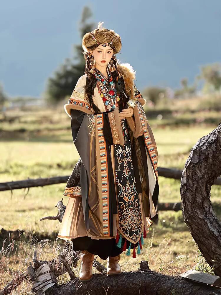 여행 사진 시리즈 티베트 로브 민족 의상 민족 티베트  - Ethnic Style 리뷰 및 가격