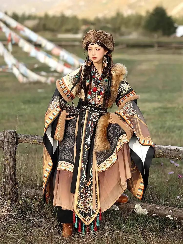 여행 사진 시리즈 티베트 로브 민족 의상 민족 티베트  - Ethnic Style 리뷰 및 가격
