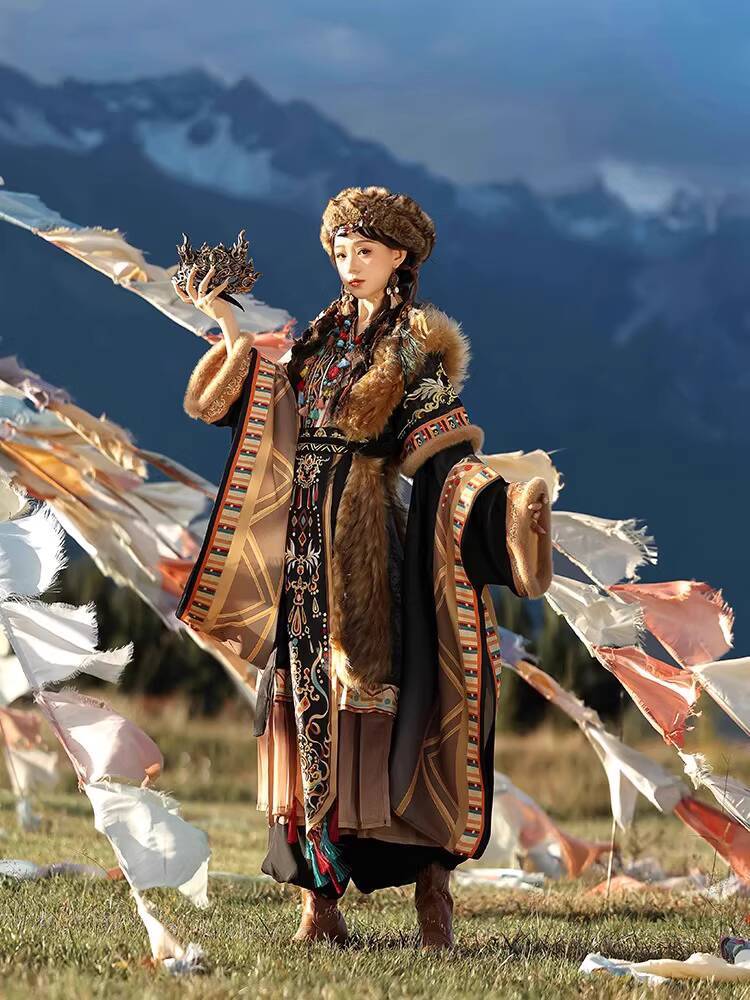 여행 사진 시리즈 티베트 로브 민족 의상 민족 티베트  - Ethnic Style 리뷰 및 가격