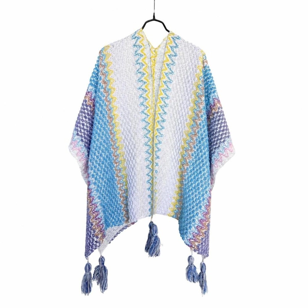 레트로 스트라이프 패턴 니트 판초 케이프 오버사이즈 롱 - Ethnic Fashion Wear For Women 리뷰 및 가격