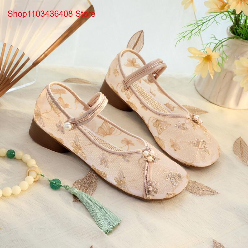 새로운 메쉬 로우힐, 치파오 스팽글 자수 에스닉 스타일 - Ethnic Style 리뷰 및 가격