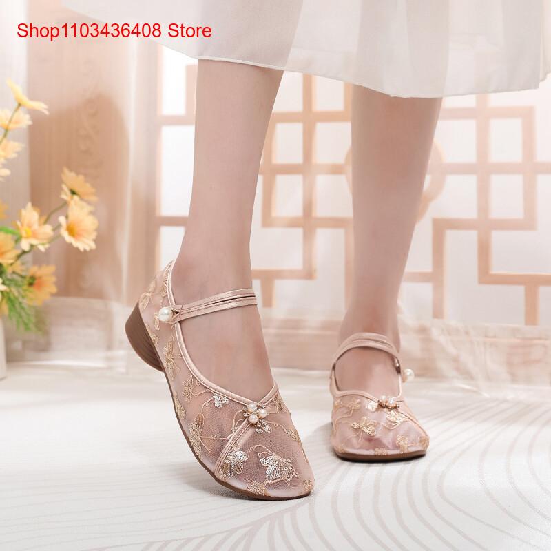 새로운 메쉬 로우힐, 치파오 스팽글 자수 에스닉 스타일 - Ethnic Style 리뷰 및 가격