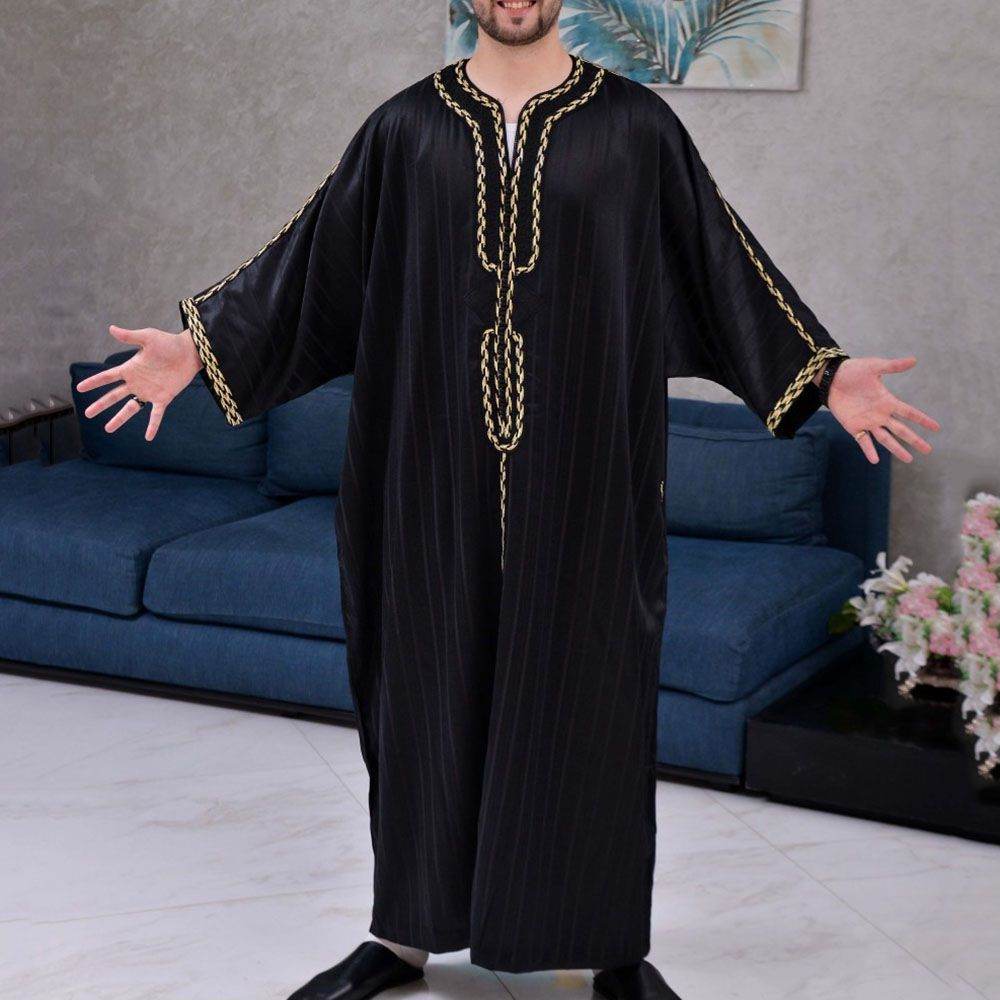 새로운 남성용 면 혼방 로브, V넥 점프수트, 캐주얼하 - Fashion Ethnic Wear For Men 리뷰 및 가격