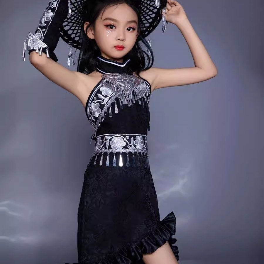 어린이 정장 트레일링 스커트 중국 민족 의상 런웨이 블 - Ethnic Fashion Runway 리뷰 및 가격