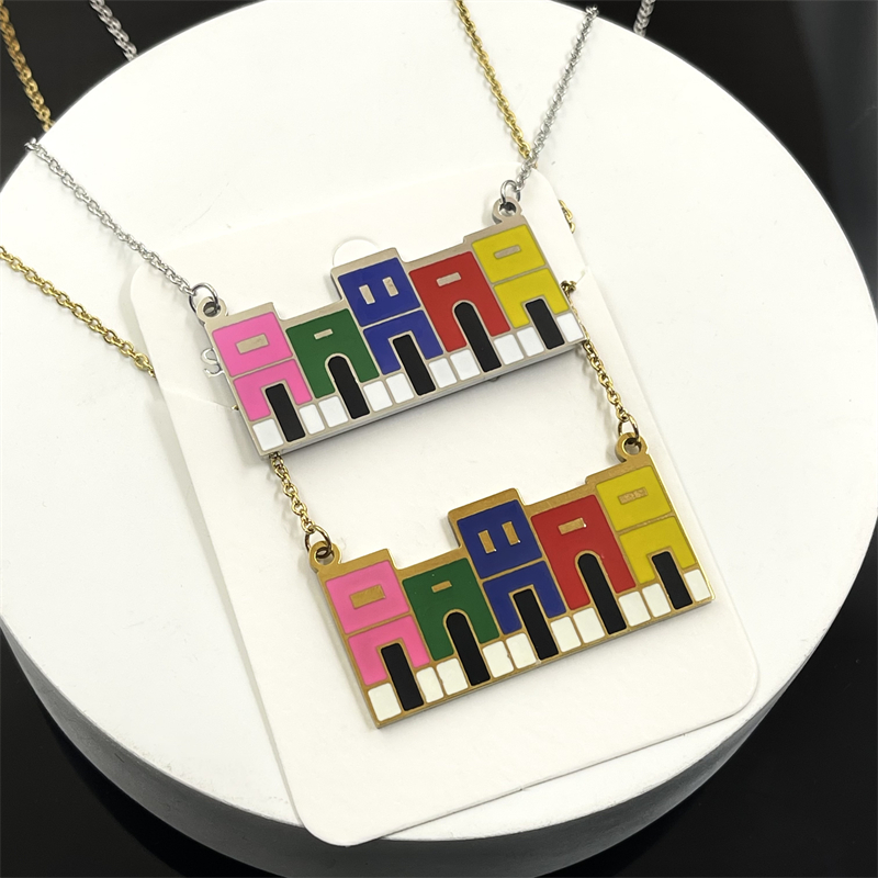 푸에르토리코 올드 산 후안 컬러 하우스 펜던트 목걸이  - Ethnic Fashion House 리뷰 및 가격