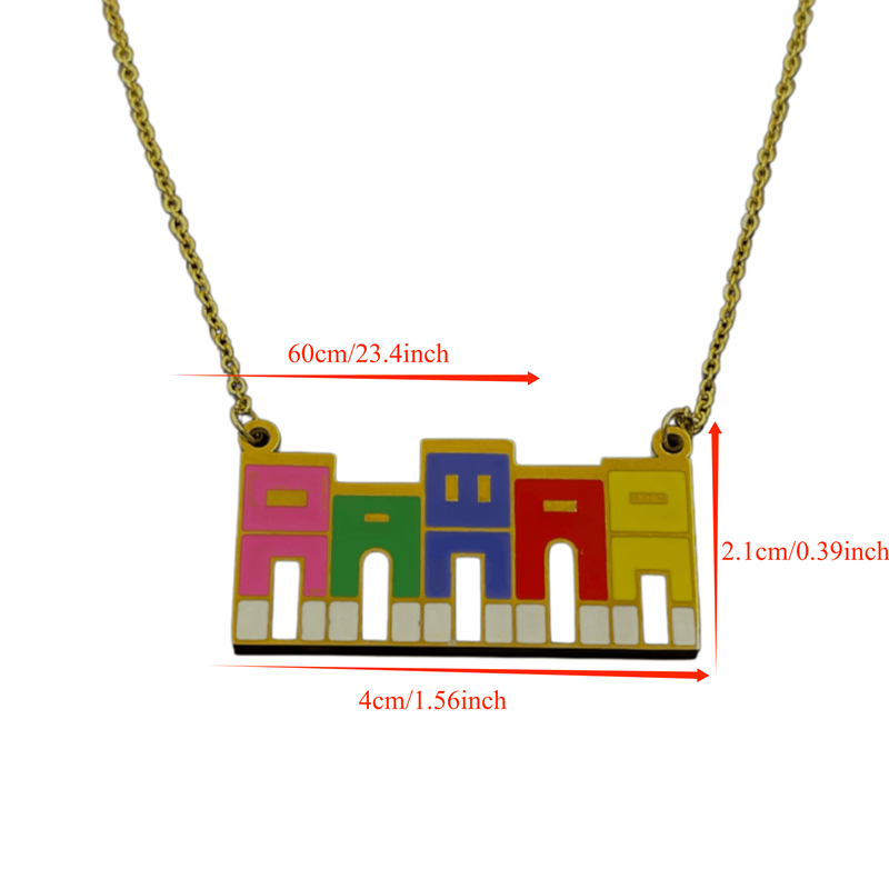 푸에르토리코 올드 산 후안 컬러 하우스 펜던트 목걸이  - Ethnic Fashion House 리뷰 및 가격