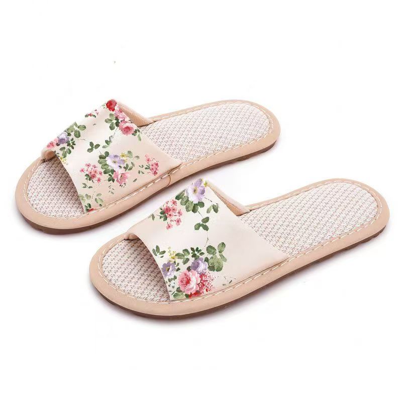 여성 에스닉 스타일 플랫 솔 리넨 슬리퍼 여름 오픈토  - Ethnic Style 리뷰 및 가격