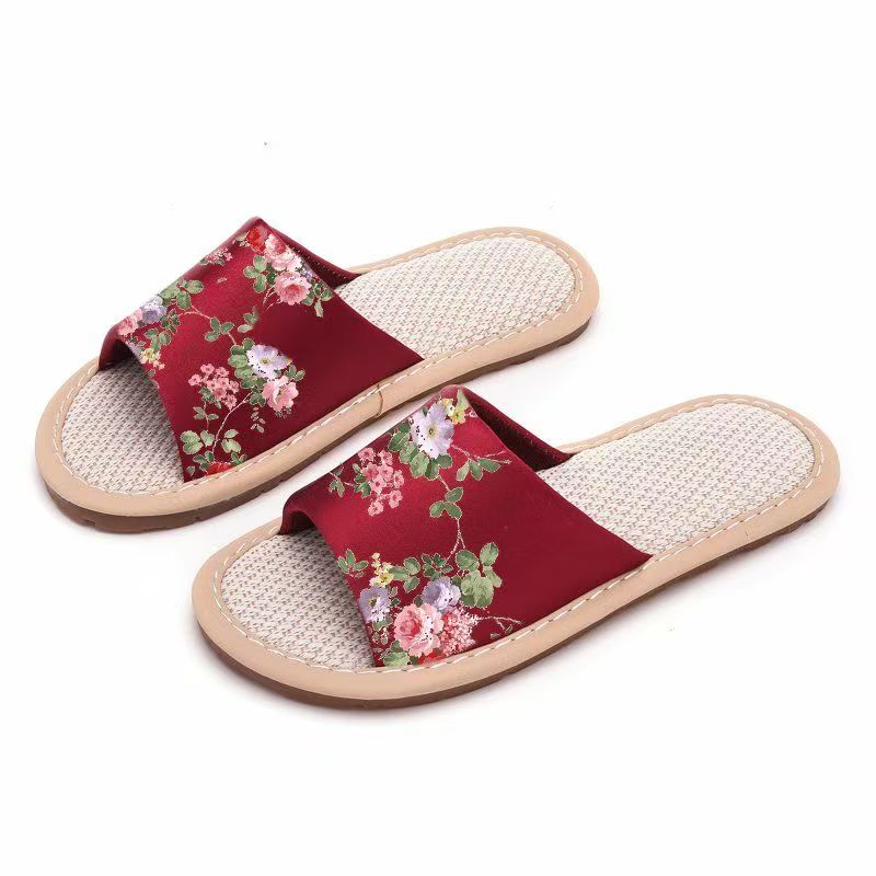 여성 에스닉 스타일 플랫 솔 리넨 슬리퍼 여름 오픈토  - Ethnic Style 리뷰 및 가격