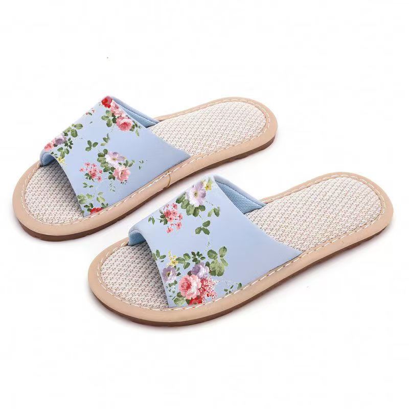 여성 에스닉 스타일 플랫 솔 리넨 슬리퍼 여름 오픈토  - Ethnic Style 리뷰 및 가격