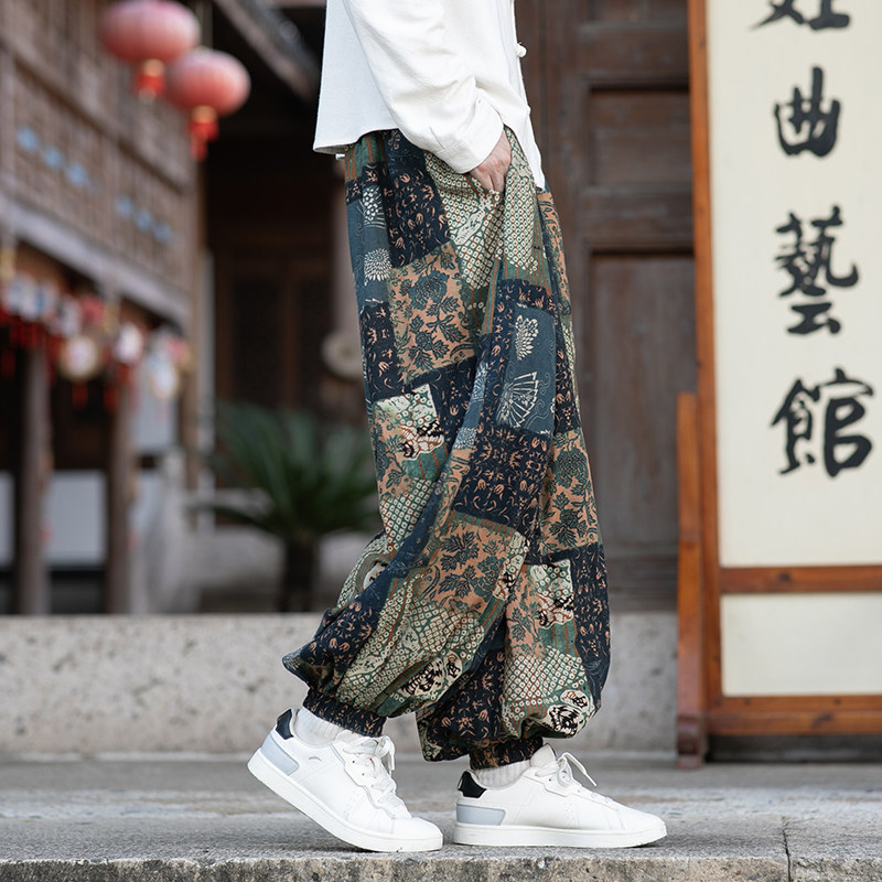 남성용 중국풍 오버사이즈 하렘 팬츠, 민족풍 프린트,  - Fashion Ethnic Wear For Men 리뷰 및 가격