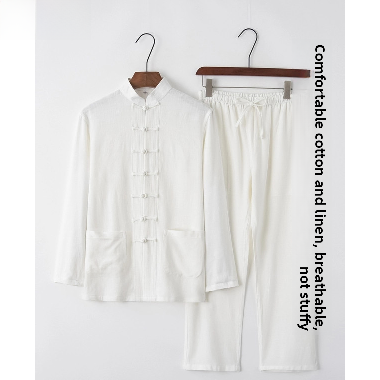 여름용 면마 혼방 청소년 한푸 반소매 당나라 의상 셔츠 - Fashion Ethnic Wear For Men 리뷰 및 가격