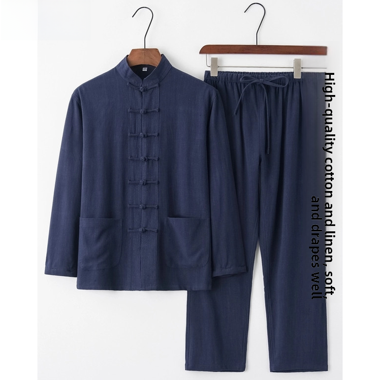 여름용 면마 혼방 청소년 한푸 반소매 당나라 의상 셔츠 - Fashion Ethnic Wear For Men 리뷰 및 가격