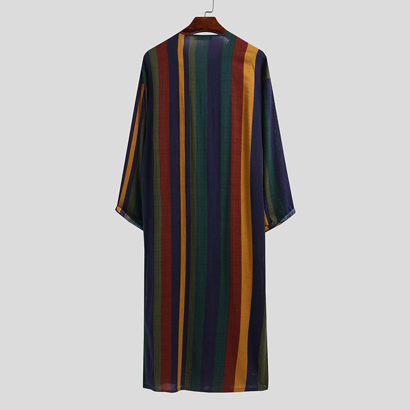 프린트된 긴 남성 셔츠, 롱 로브 스타일의 중국 전통  - Fashion Ethnic Wear For Men 리뷰 및 가격